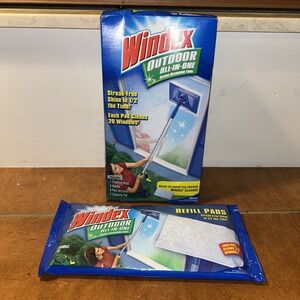 Windex Outdoor All-In-One Glass & Window Cleaning Tool Starter Kit New + Pads